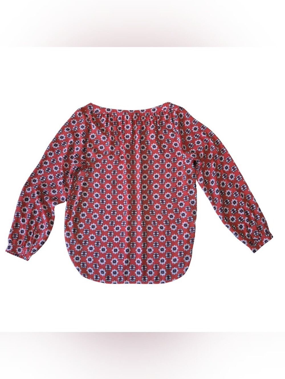 Floral Blouse in Red & Blue